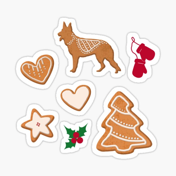 Gingerbread pups | German shepherd Sticker