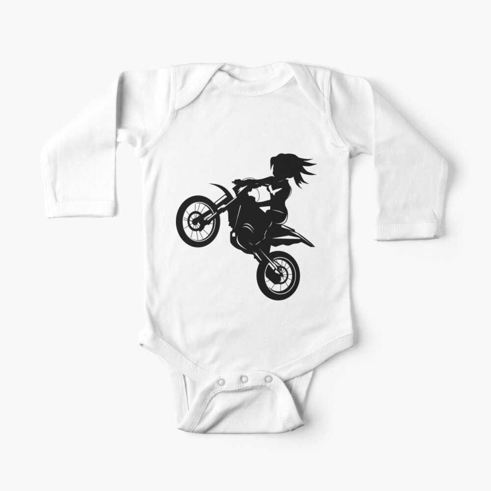 Motocross Biker Woman Baby One Piece By Ojoef Redbubble