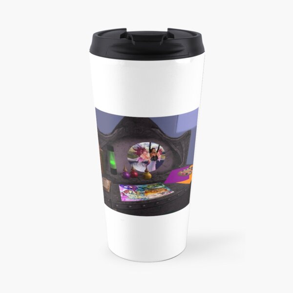 My desk in Second Life Travel Mug