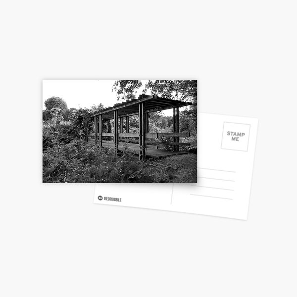 Wooden bridge to the rose garden Postcard