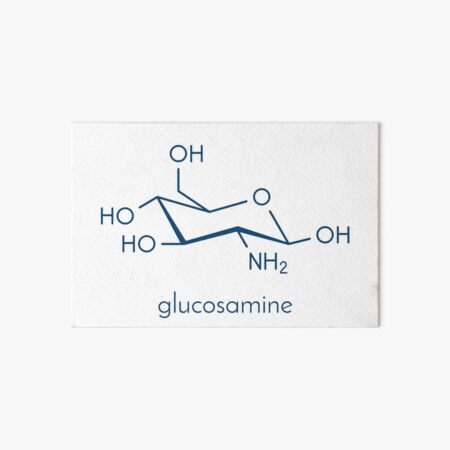 Glucosamine food supplement molecule. Skeletal formula. Art Board Print