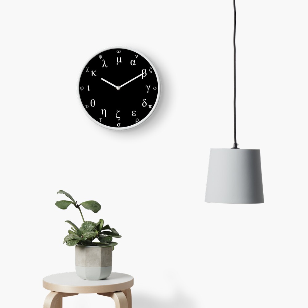 "Greek alphabet letters" Clock for Sale by mtsdesign Redbubble