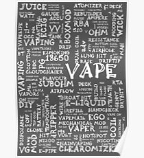 Vape Design Wordcloud Poster White Poster