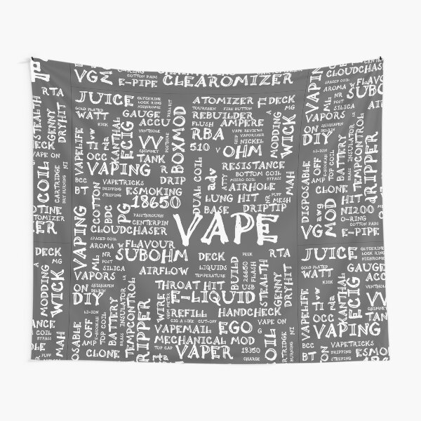Vape Design Wordcloud Poster White Tapestry