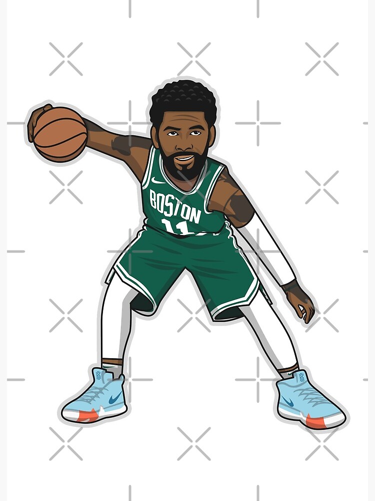 Kyrie Irving Cartoon Style Nets Art Board Print ubicaciondepersonas