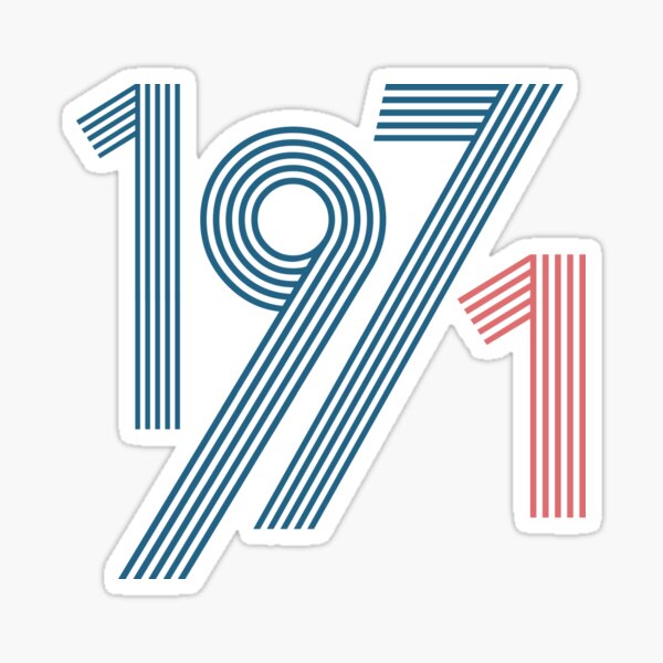 retro-1971-tshirt-70s-old-school-birthday-design-sticker-for-sale-by-4tomic-redbubble