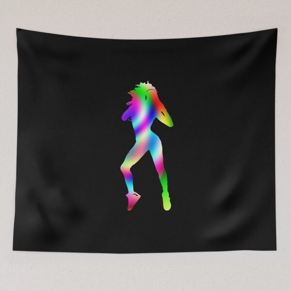 Item preview, Colorful Rainbow Dancer Fractal Art Silhouette for Nerds or Birthday designed and sold by FELSENSTEIN.