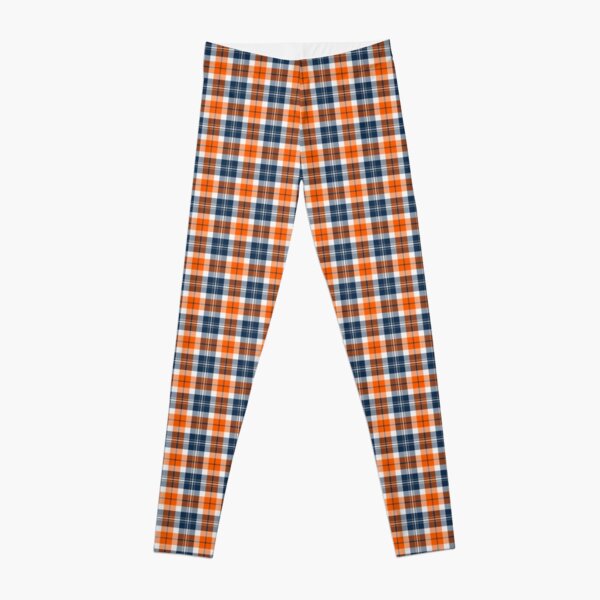 Orange and Blue Sporty Plaid Leggings for Sale by plaidwerx