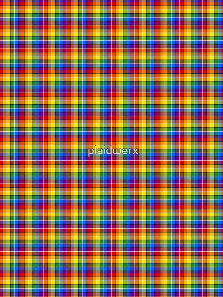Plaid Fabric Rainbow Plaid Dress Bright Rainbow Plaid