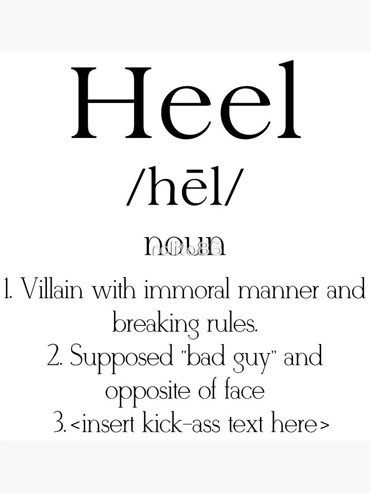 "Heel definition" Sticker by rolito86 Redbubble