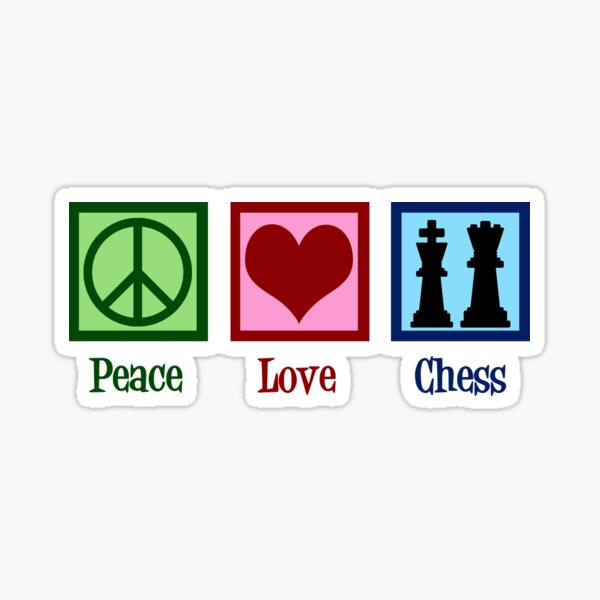 Peace Love Chess Sticker