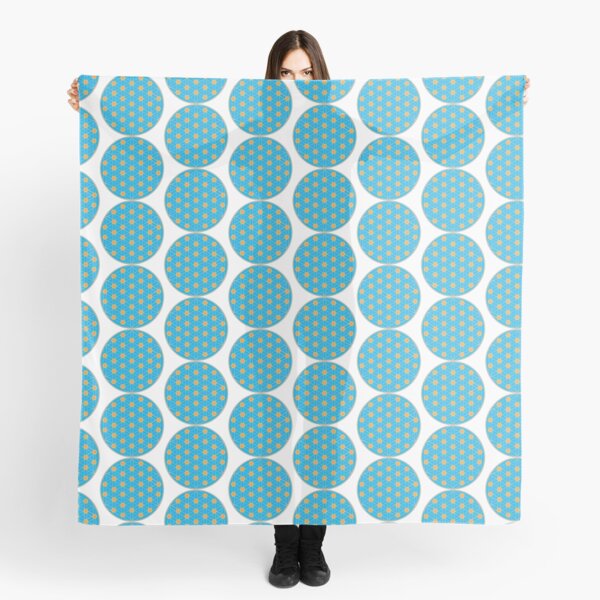 Fleur de vie bleu été Foulard