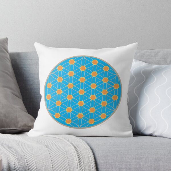 Fleur de vie bleu été Coussin