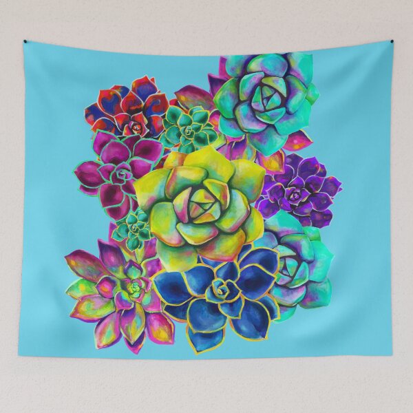 Aperçu de l'œuvre Multicolor Psychedelic Succulent Pattern créée et vendue par Savi Singh.