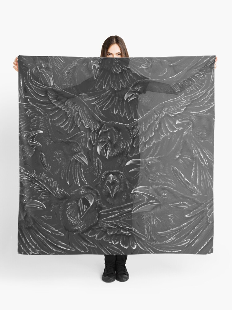 Thumbnail 1 of 3, Scarf, Raven Rage designed and sold by Liis Roden.