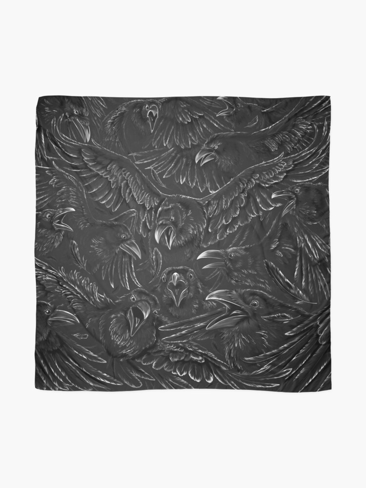 Thumbnail 2 of 3, Scarf, Raven Rage designed and sold by Liis Roden.