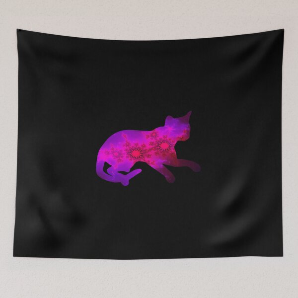 Item preview, Colorful Rainbow Cat Fractal Art Silhouette for Nerds or Birthday designed and sold by FELSENSTEIN.