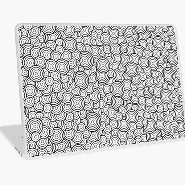 Chaotic Circles - Geometric Pattern (White) Laptop Skin