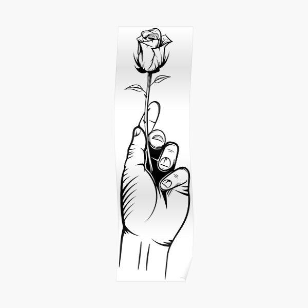 Hand Holding Flower Posters Redbubble