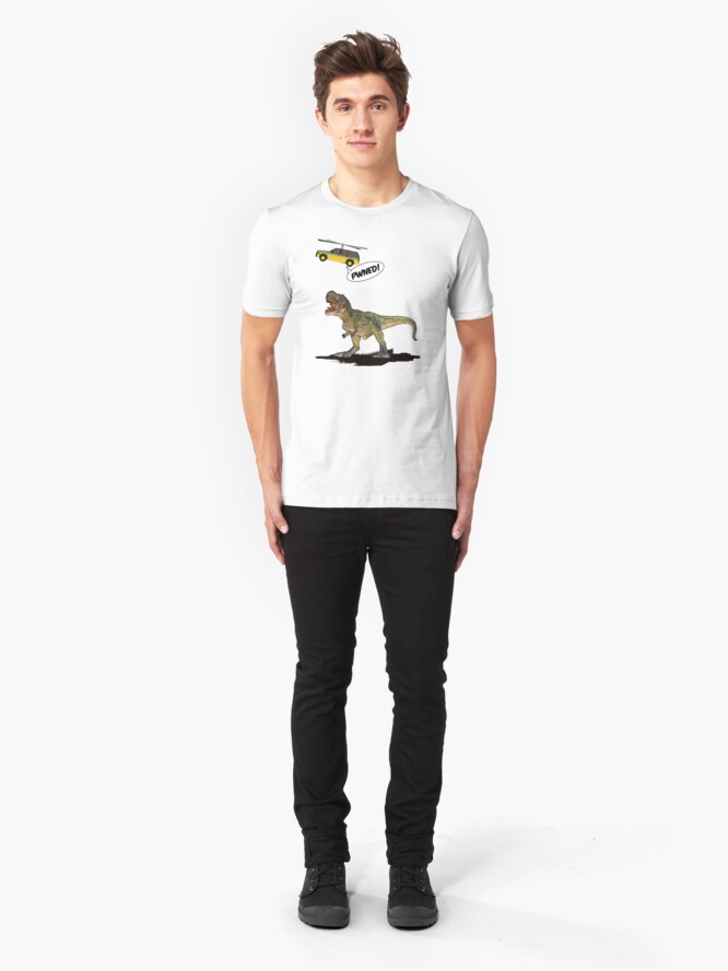 Alternate view of Pwned T-Rex Slim Fit T-Shirt