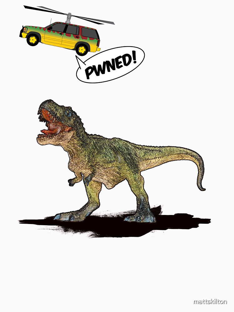 Thumbnail 7 of 7, Essential T-Shirt, Pwned T-Rex designed and sold by mattskilton.