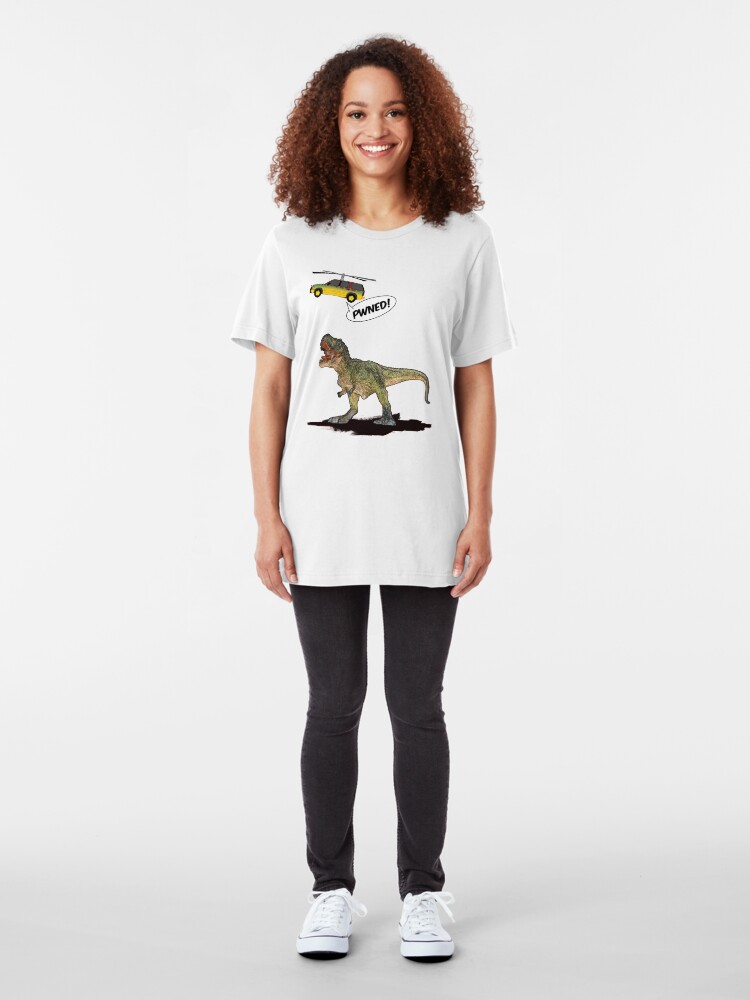 Alternate view of Pwned T-Rex Slim Fit T-Shirt