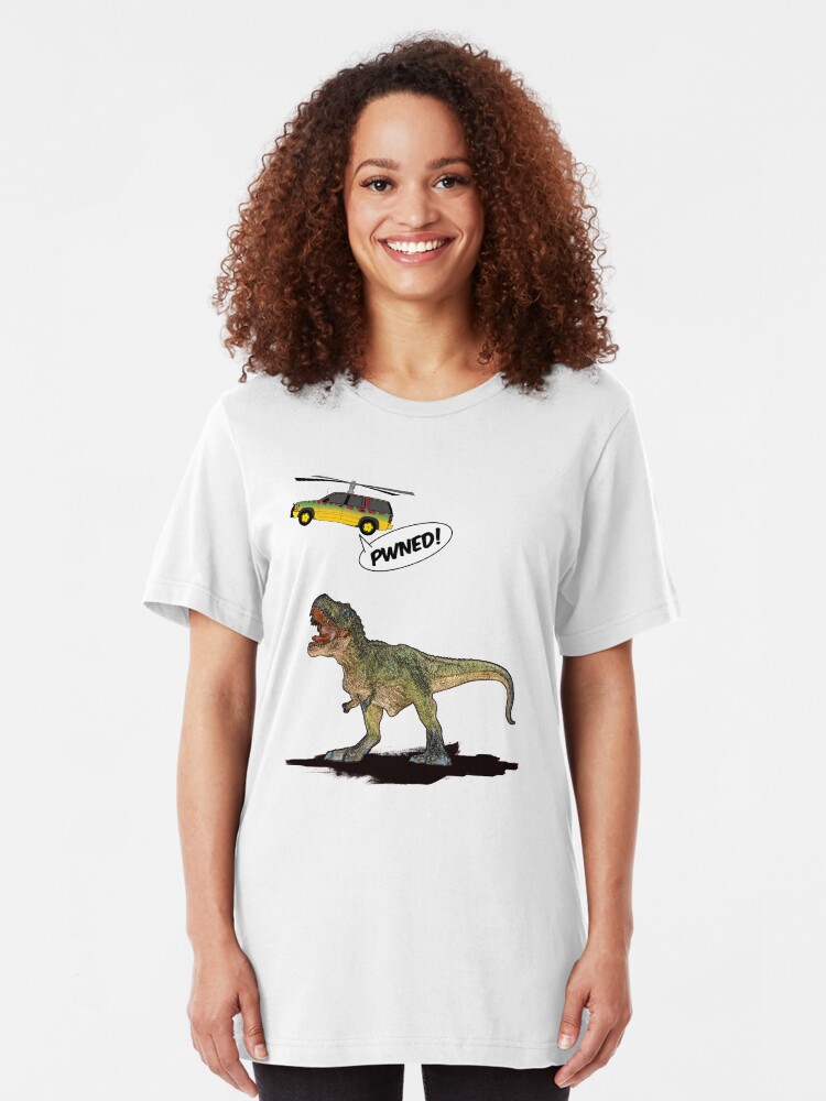 Alternate view of Pwned T-Rex Slim Fit T-Shirt
