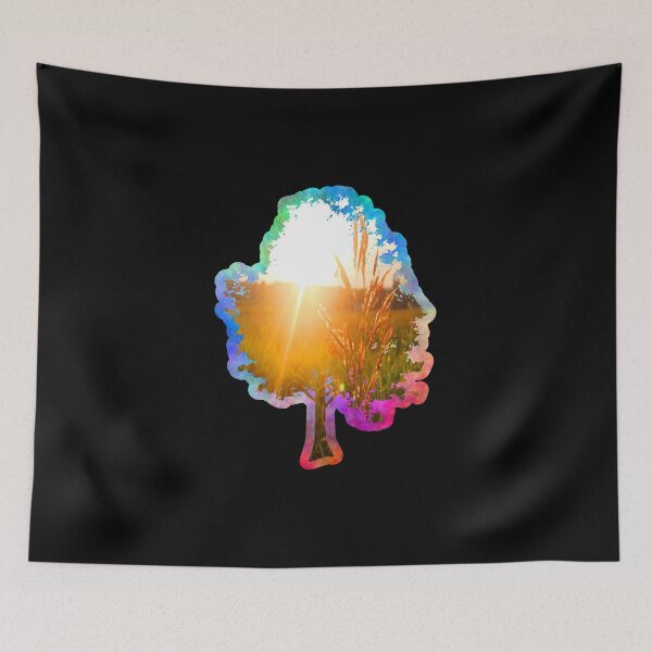 Item preview, Colorful Rainbow Tree Fractal Art Silhouette for Nerds or Birthday designed and sold by FELSENSTEIN.