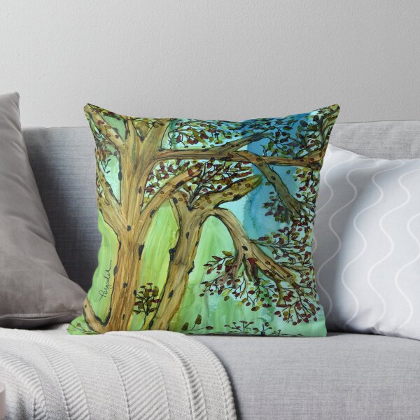 Serene Forest Throw Pillow