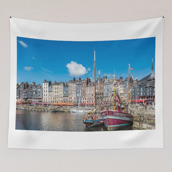 Item preview, Honfleur harbour in Normandy, France designed and sold by dvoevnore.