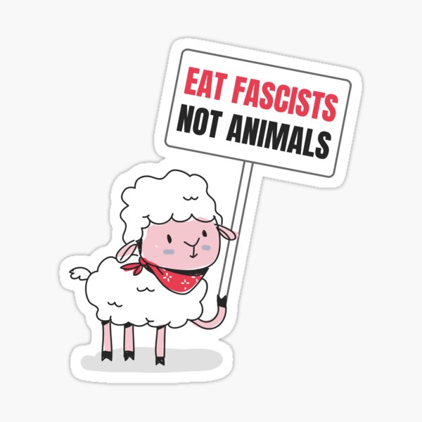 Vegan Antifa Anti-Fascist Lamb Sticker
