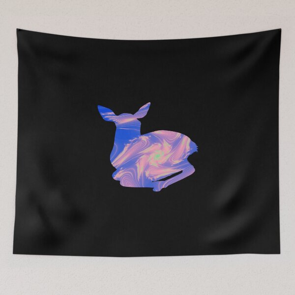 Item preview, Colorful Rainbow Deer Fractal Art Silhouette for Nerds or Birthday designed and sold by FELSENSTEIN.