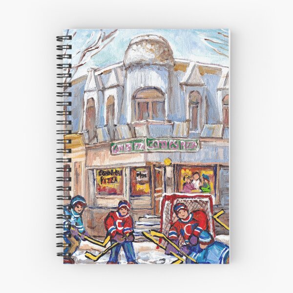 Item preview, PIZZERIA FAST FOOD POINT ST CHARLES URBAN CITY SCENE C SPANDAU CANADIAN WINTER HOCKEY STREET SCENE designed and sold by Carole  Spandau.
