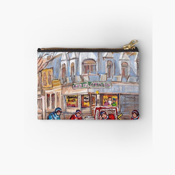 Item preview, PIZZERIA FAST FOOD POINT ST CHARLES URBAN CITY SCENE C SPANDAU CANADIAN WINTER HOCKEY STREET SCENE designed and sold by Carole  Spandau.
