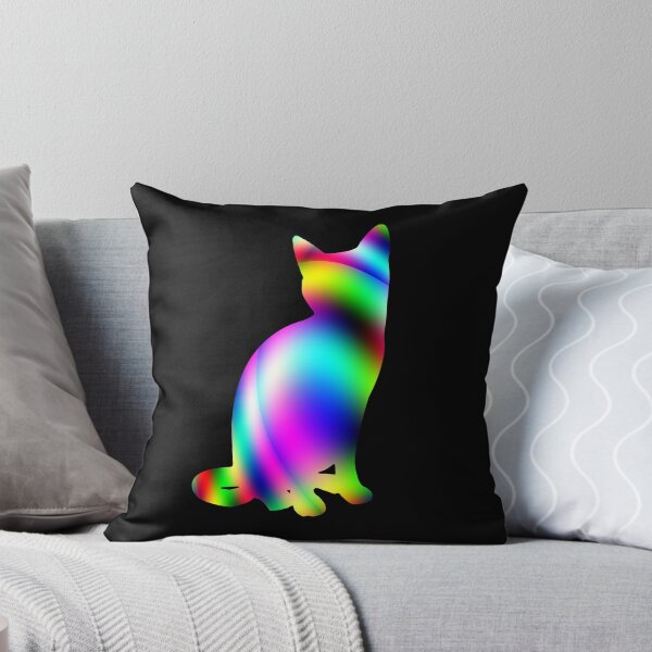 Item preview, Colorful Rainbow Cat Fractal Art Silhouette for Nerds or Birthday designed and sold by FELSENSTEIN.