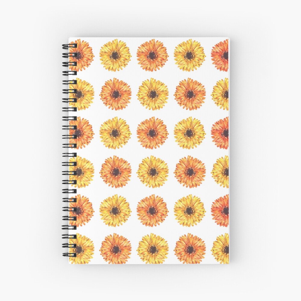 Colorful Gerbera Daisy Flower Pattern Spiral Notebook