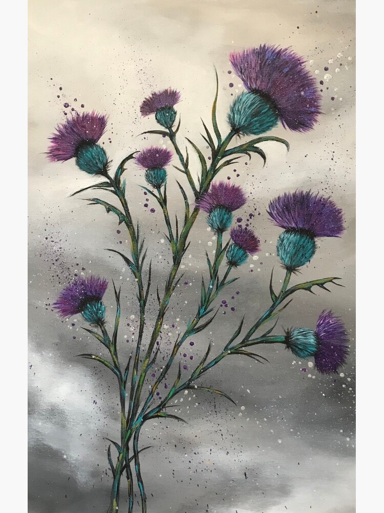 Scottish traditional purple thistle by Amazingraceart