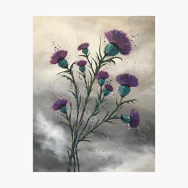 Item preview, Scottish traditional purple thistle  designed and sold by Amazingraceart.