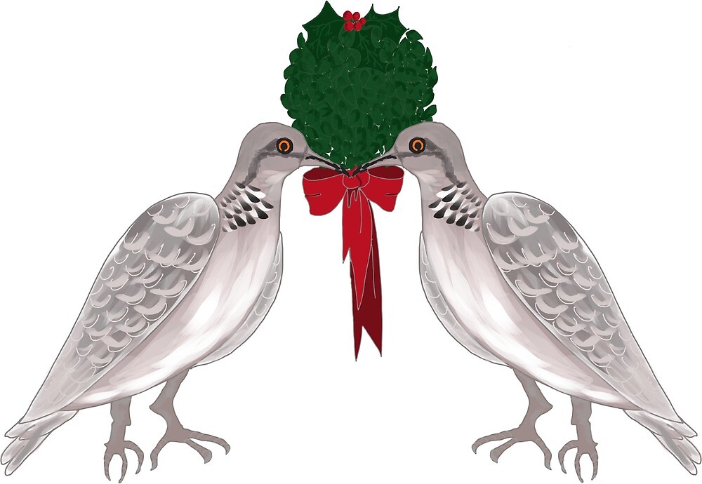 12 Days Of Christmas Two Turtle Doves By Podartist Redbubble