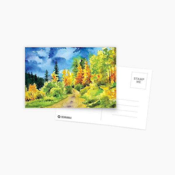 Item preview, Autumn Aspens Watercolor designed and sold by Kelly Roy.