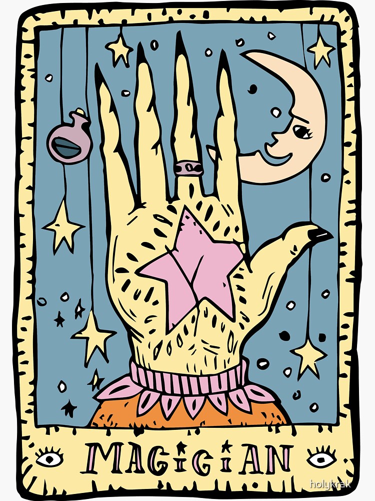 Tarot Hand' Sticker by holykrak  The moon tarot card, Tarot cards art, The  moon tarot