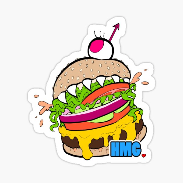 Hungry Monster Girls Logo - BLUE Sticker