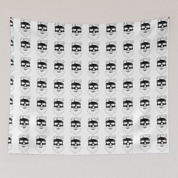 Item preview, Hipster skull with hipster hair and mustache designed and sold by tarek25.