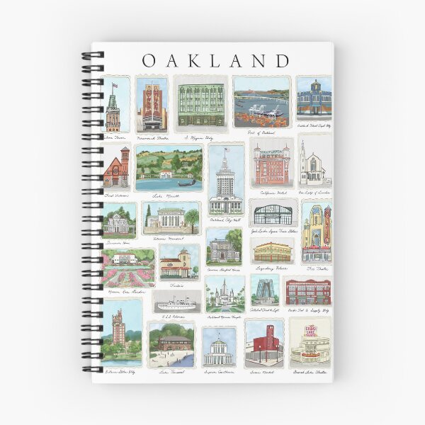 Item preview, Oakland California historic landmarks illustrations designed and sold by Valerie Hamill.