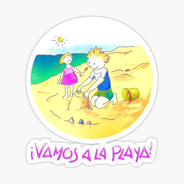 ¡Vamos a la playa, niños! - Let´s Go to the Beach, Kids! - Auf zum Strand, Kinder! Pegatina