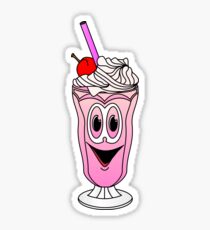 Strawberry Ice Cream Sundae Cartoon Sticker