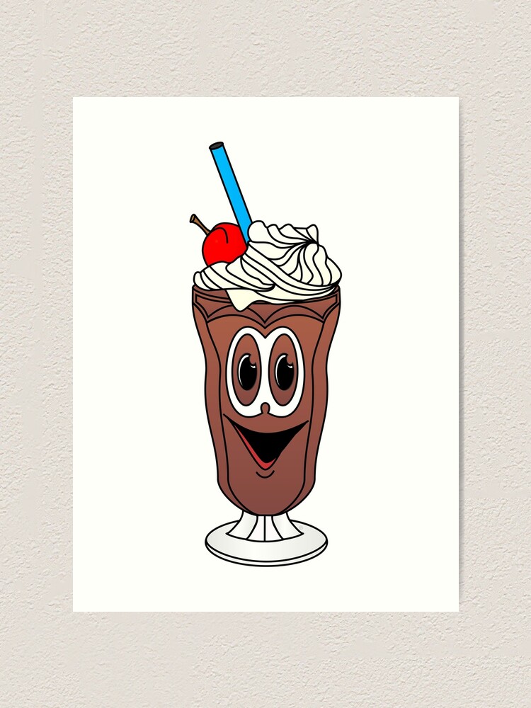 Chocolate Ice Cream Sundae Cartoon Art Print By Graphxpro Redbubble
