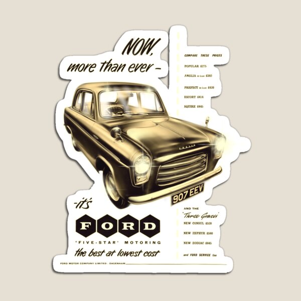 Vintage Ford Motorcars advertising from the 50s by MotorManiac  Magnet