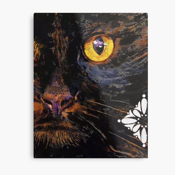 Impressions Metalliques Sur Le Theme Chats Noirs Redbubble