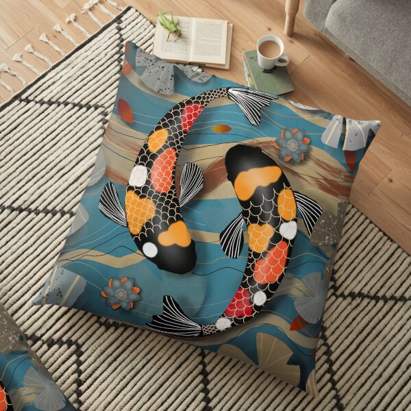 Koi Watergarden Floor Pillow
